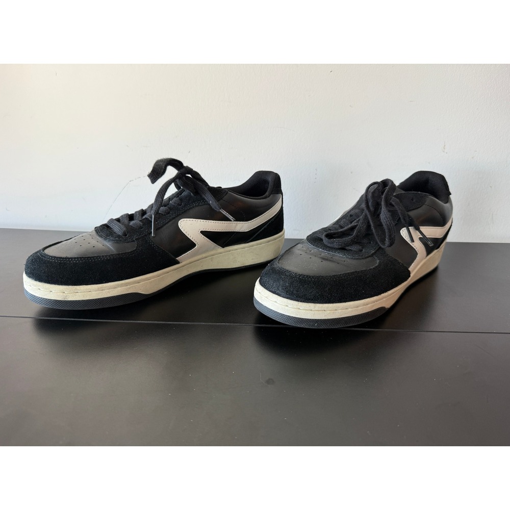 Rag & Bone Men Retro Court Sneakers Black White Leather Suede 44EU 10.5US